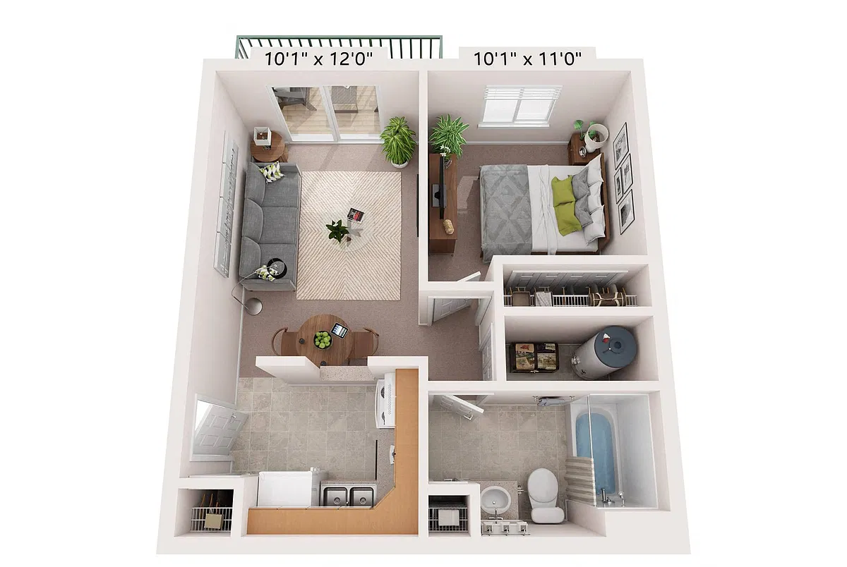 Floor plan 1 BRM 1 BTH