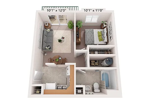 Floor plan 1 BRM 1 BTH