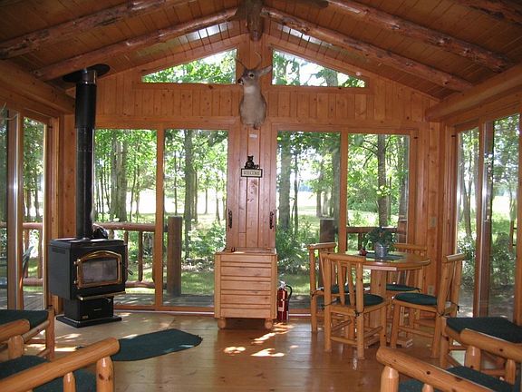Vaulted porch with great view