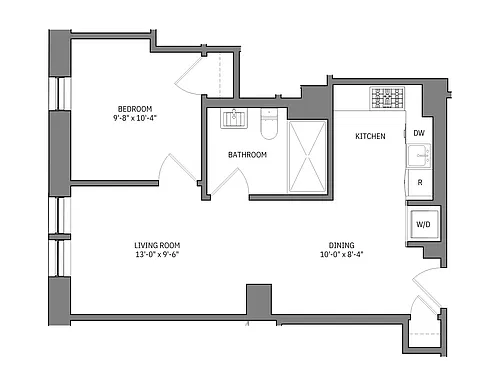 Floor plan 1 Bed 1 Bath Walter