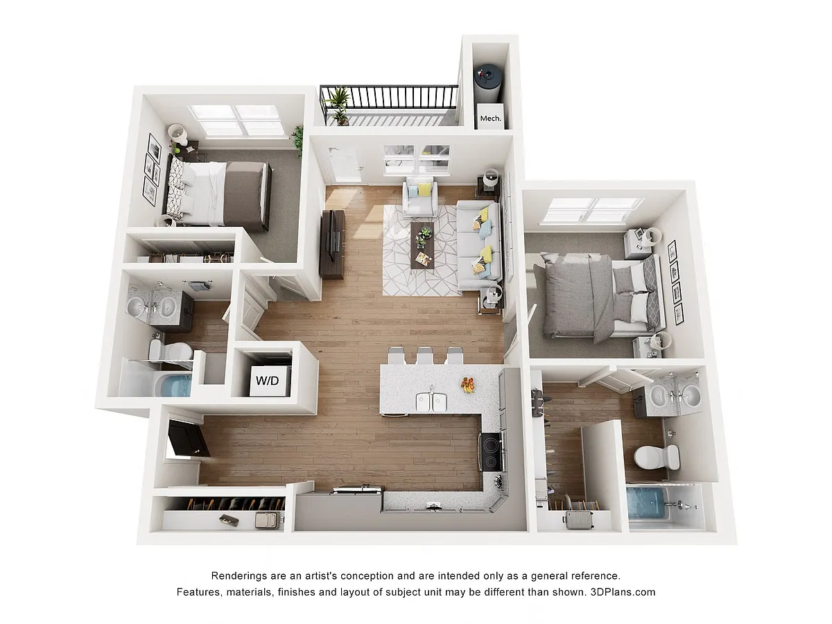 Floor plan Two Bedroom E