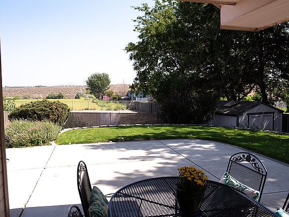 Backyard patio and view