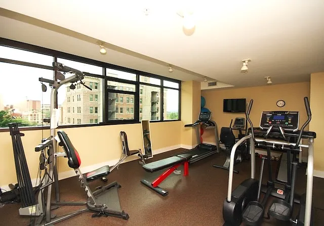 Exercise room with brand new equipment