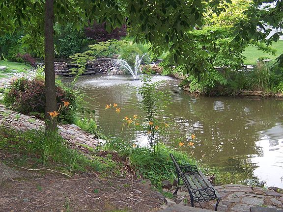 Overlooks neighborhood lake