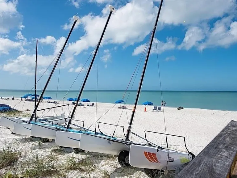 Private beach with sail boat rentals