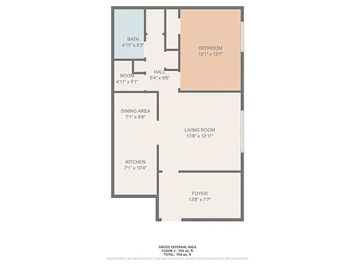 Floor plan 1 Bed 1 Bath
