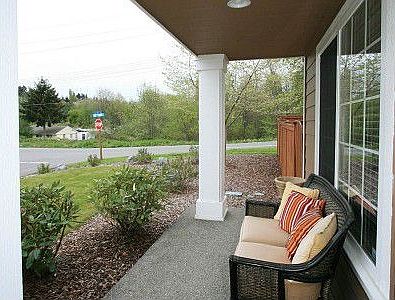 The front porch is great for enjoying your morning coffee and watching the sun