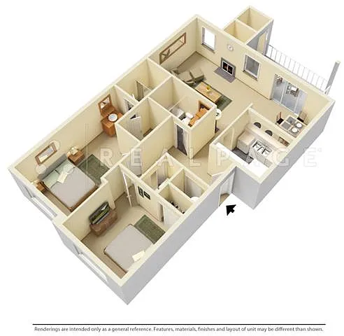 Floor plan 2 Bed 2 Bath