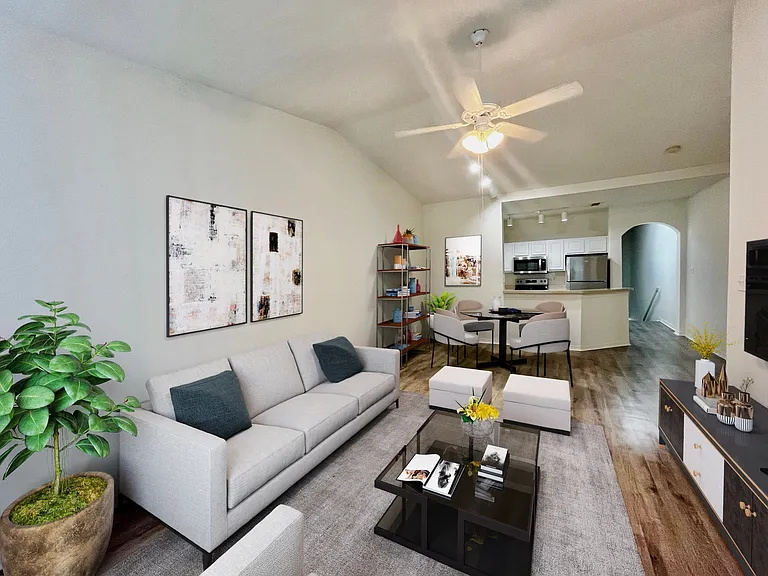 Ceiling fans in living rooms and select bedrooms