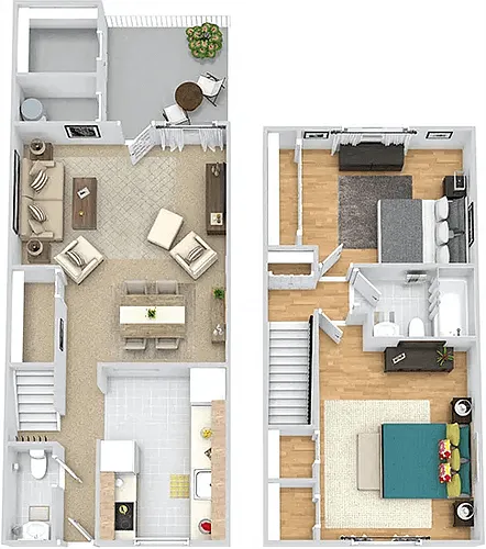 Floor plan Oxford Townhome Renovated