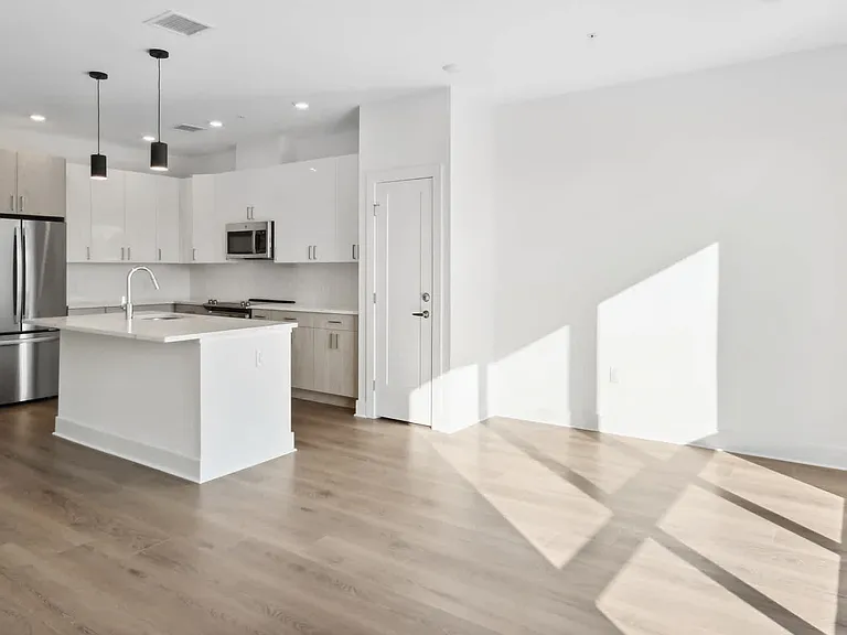 Kitchen and Living Room with Hard Surface Flooring
