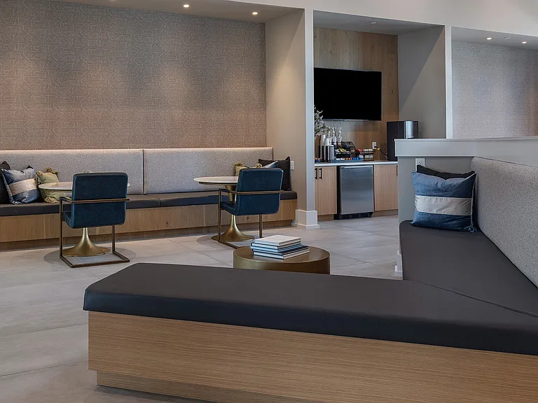 Clubhouse Lounge Area with Coffee Station