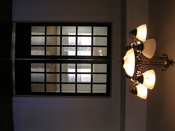 Dining room with french doors.