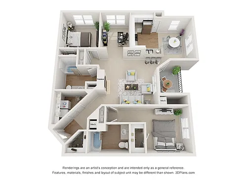 Floor plan Mt. Vernon 2B2B+DEN