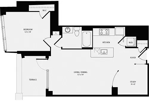 Floor plan 1 Bedroom S