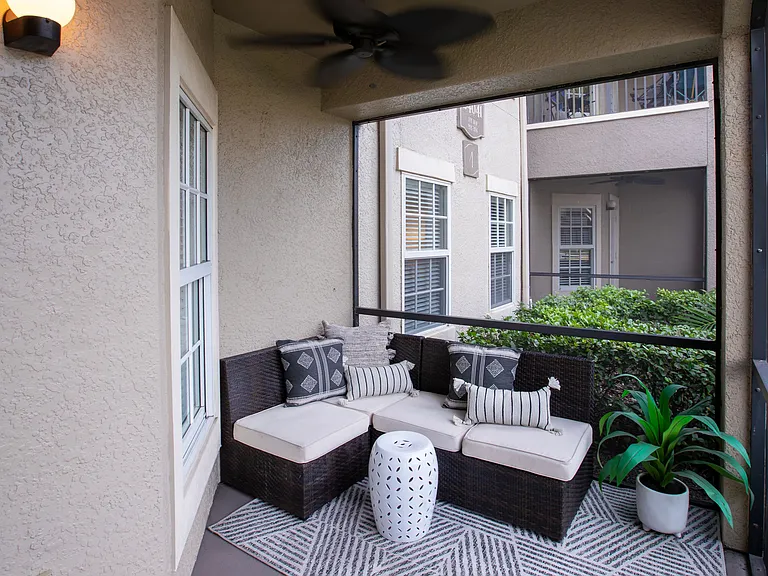 Experience the perfect blend of indoor comfort and outdoor charm with your very own cozy screened-in patio or balcony, ideal for relaxation.