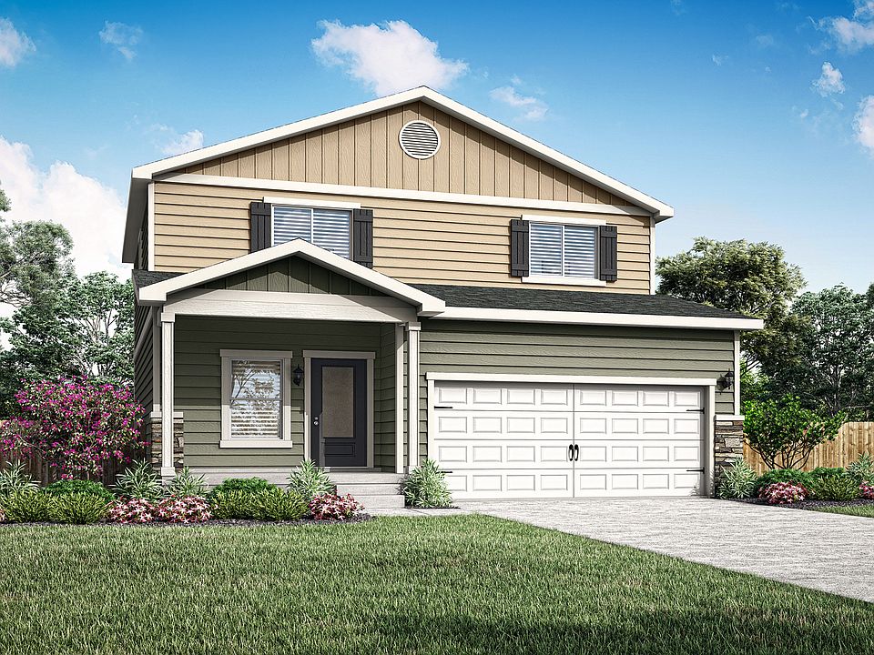 The Laramie is a beautfiul two story home with siding.