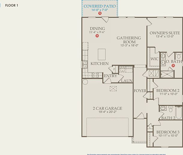 Serenada Floor Plan, Quick Move-in Home, Floor 1