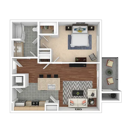 Floor plan 1X1 B