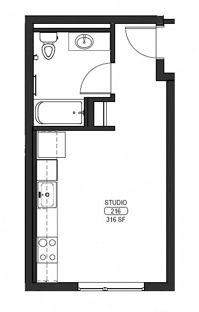 Floor plan Studio F