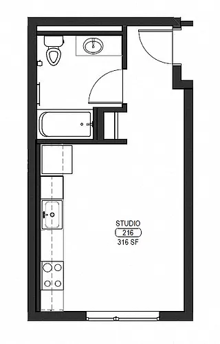 Floor plan Studio F