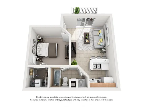 Floor plan One Bedroom