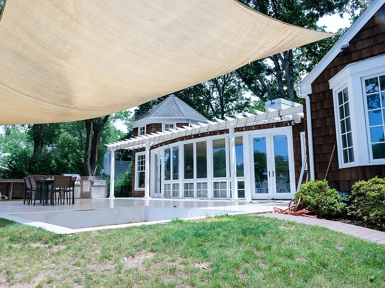 Patio featuring sunken firepit for nights spent outside!