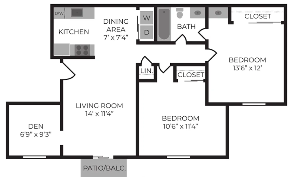 Floor plan The Oak with Den