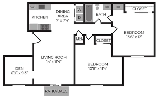 Floor plan The Oak with Den