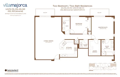 Floor plan 2 Bedroom 2 Bath Residence