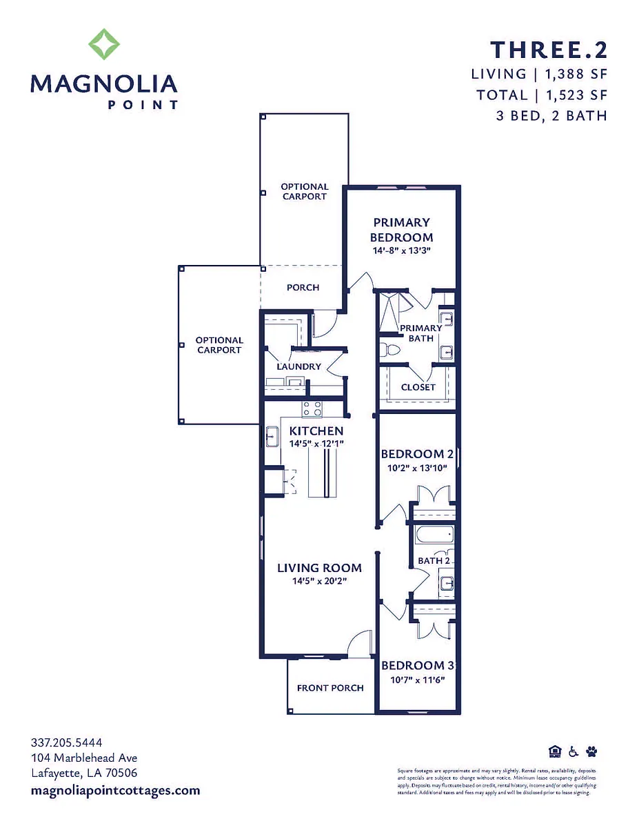 Floor plan 3 BR/2 BA