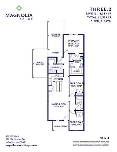 Floor plan 3 BR/2 BA