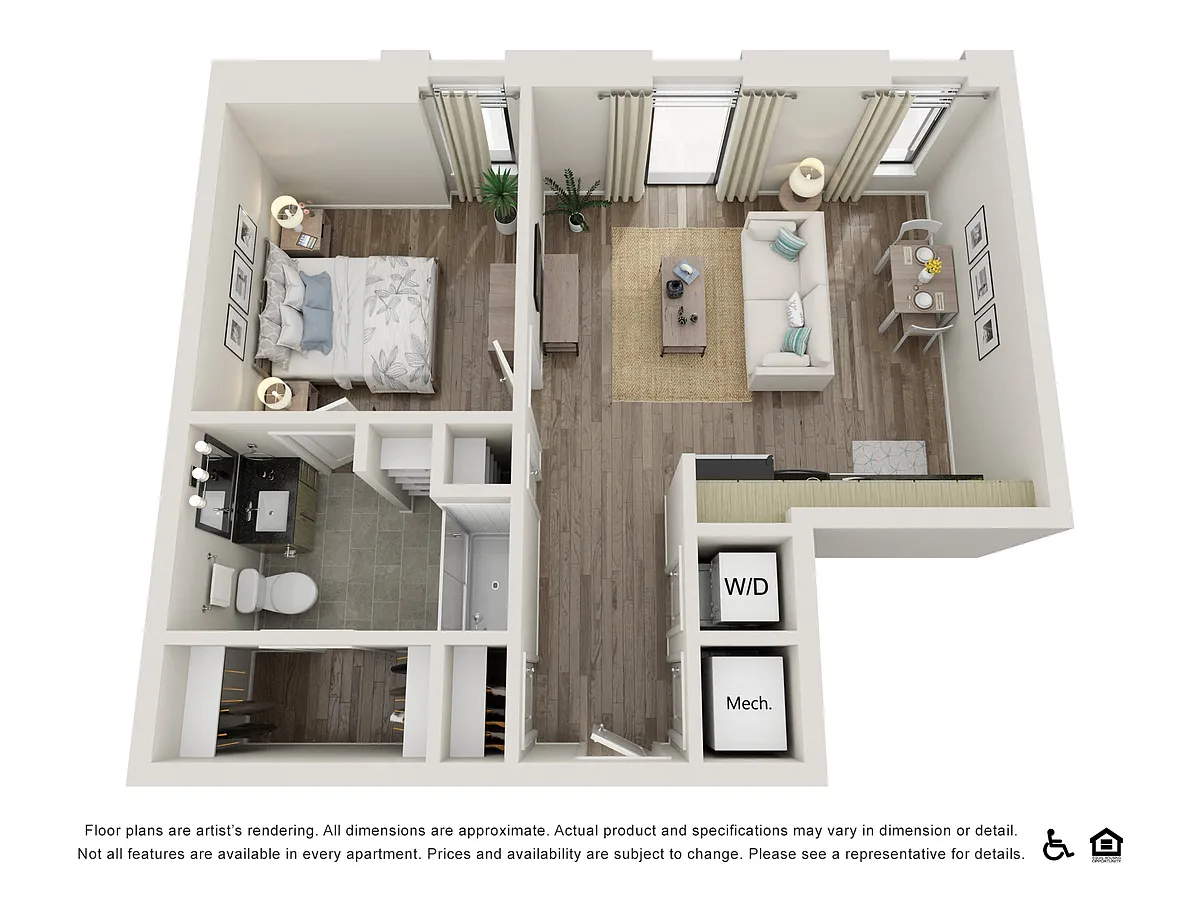 Floor plan 1 BR-A