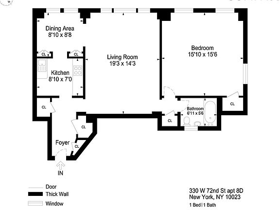 2nd image of 330 W 72nd St APT 8D