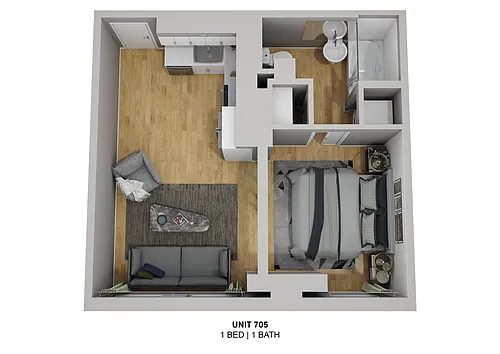 Floor plan Urban Suite- 1 bath