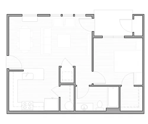 Floor plan Twenty 11 - 1x1 A1