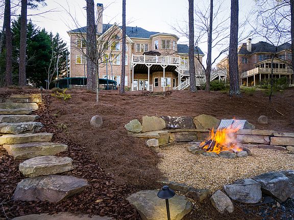Fire pit overlooks lake