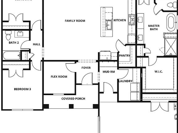 Floor plan layout of the Chester.