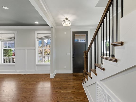 Front door, dining room