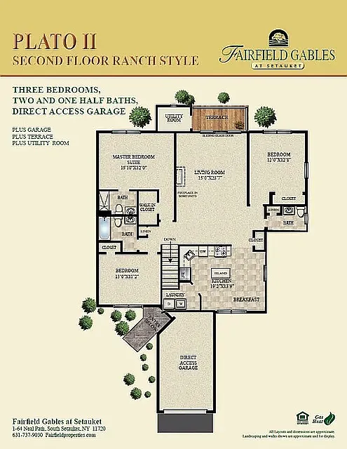 Floor plan Plato II 3BR Lower With Attached Garage