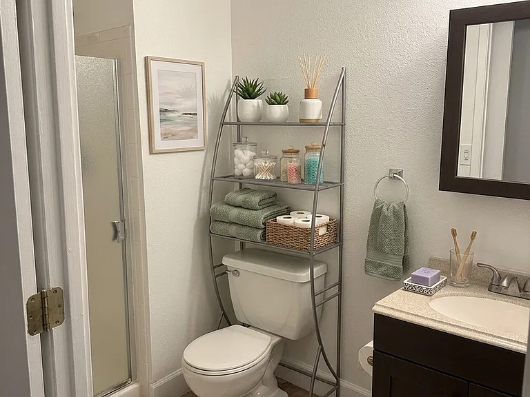 Basement bathroom located in the custom-built master bedroom.