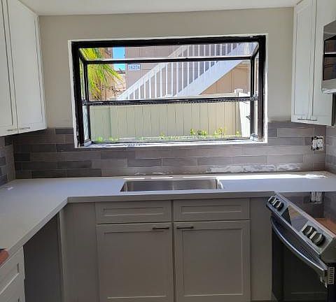 kitchen with garden window