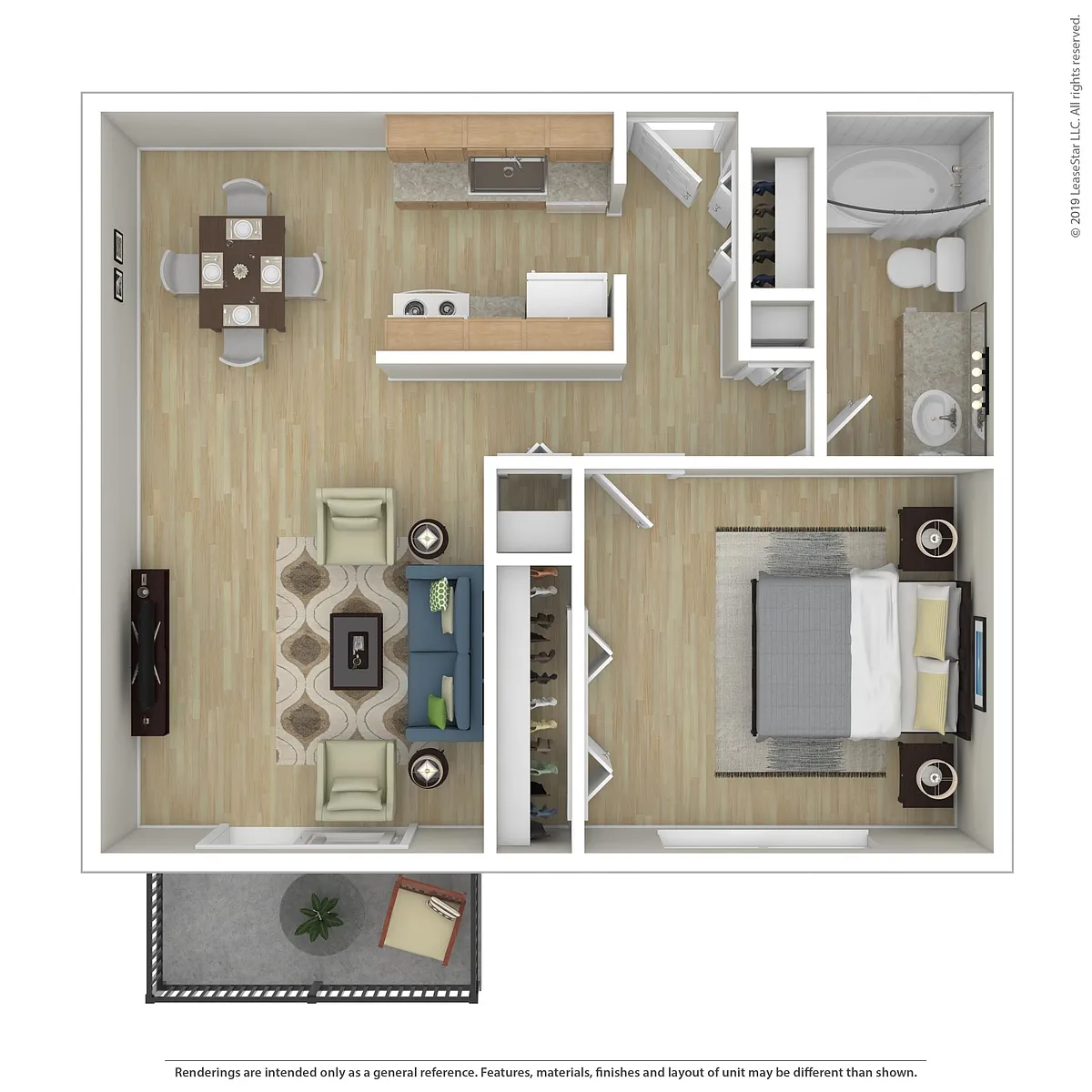 Floor plan 1 Bedroom 1 Bath