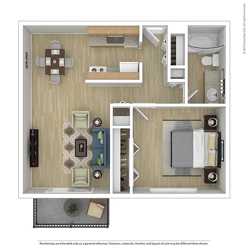 Floor plan 1 Bedroom 1 Bath