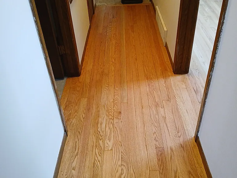 Looking down hallway toward kitchen.