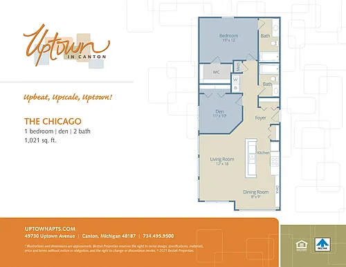 Floor plan The Chicago - With Den