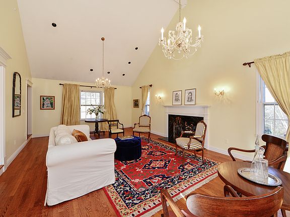 Formal Living Room with Marble Surround Fireplace
