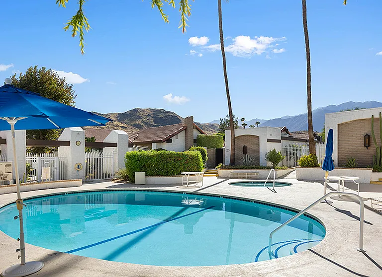 One of the seven pools and spas on property. This pool is just steps from the front patio.