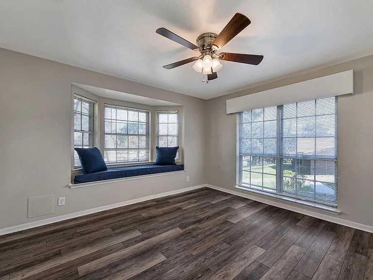This room could be used as a bedroom or office. Has a bay window