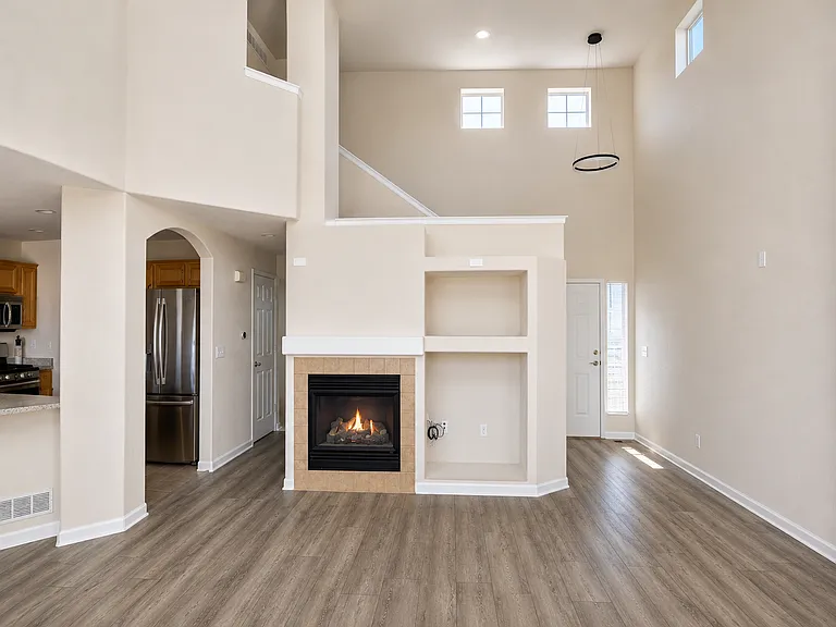 Living room, fireplace